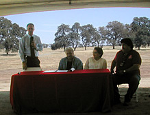 BIA Regional Director Dale Morris and Tribal Council members at land dedication ceremony.